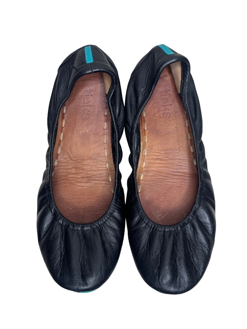 Tieks Sz 8 Matte Black Leather Ballet Flats